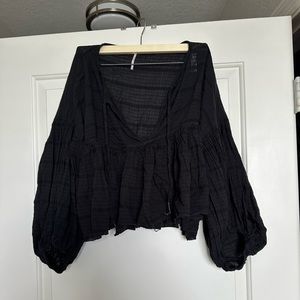 Black flowy top